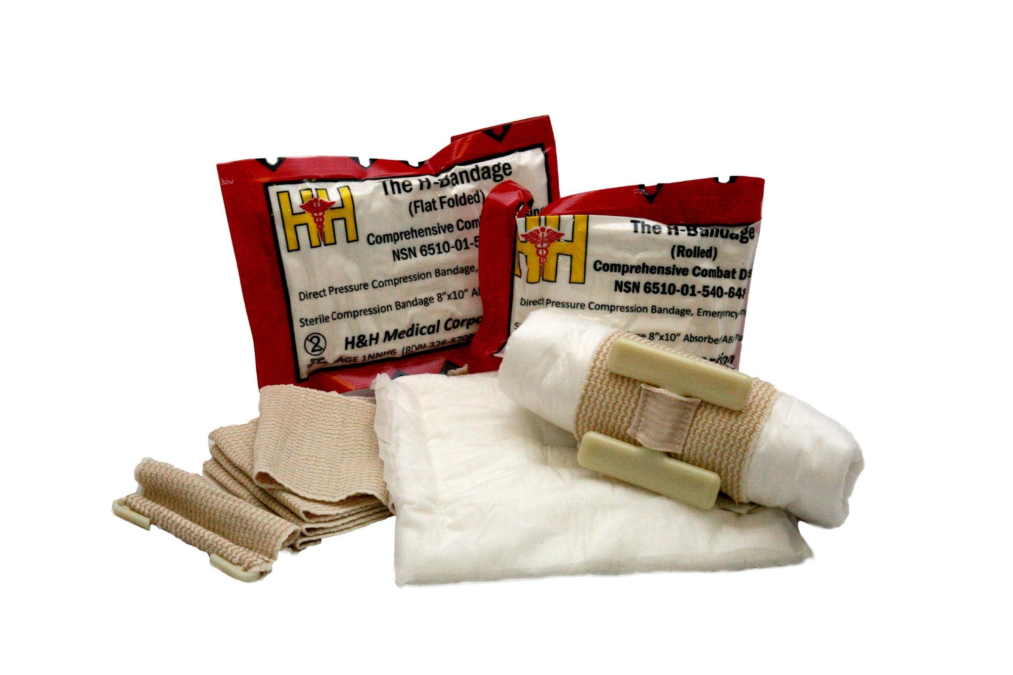 Bandage Compression Dressing H & H, Emergency bandáže, Hrudní krytí, Obvazy....: H&H H-Bandage Compression Dressing, Standard Fold